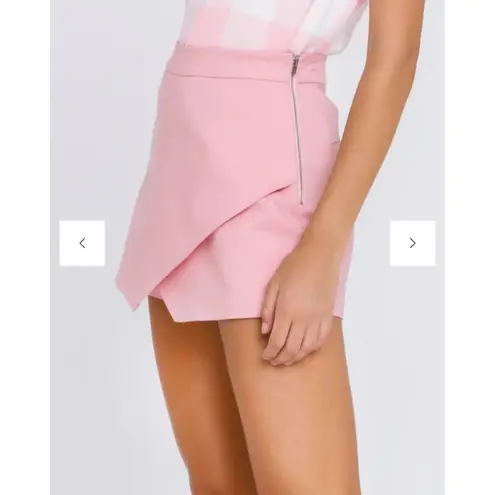 English Factory Basic Wrap Skort Shorts Pink Zipper Accent Size S