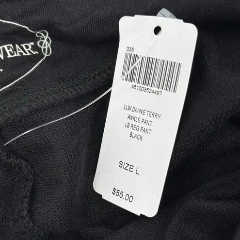 Soma Ankle Pant SZ Large Regular LLW Divine Terry Black NWT Pajamas Comfy Lounge