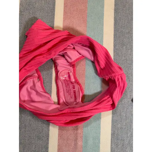 NWOT Bright Pink Textured Bikini Set