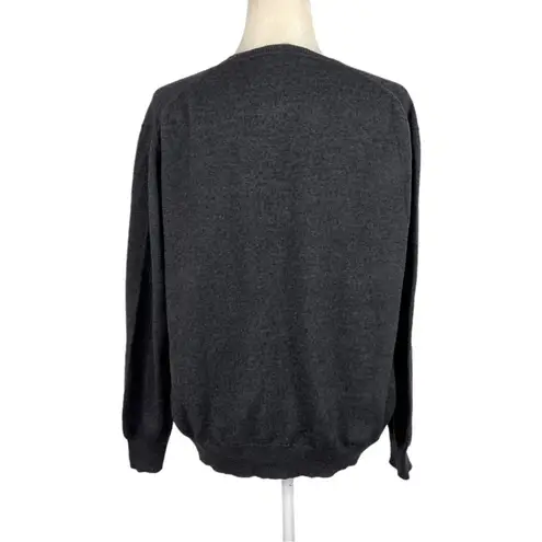 Valentino Jeans Wool Blend V Neck Grandpa Pullover Sweater IT Size 56 Gray