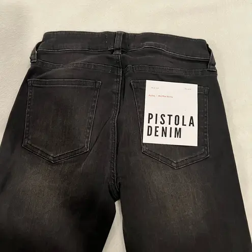 Pistola  Audrey Mid Rise Skinny Black Distressed Women's Jeans