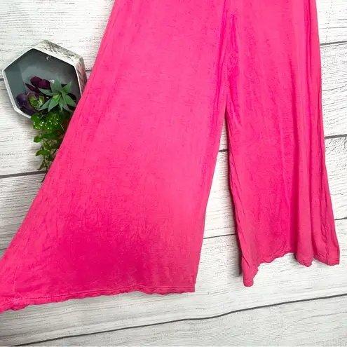 Made By Johnny Pink High Waist Wide Leg Palazzo Culotte Capri Pants Size Medium