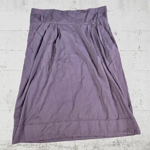 Y2K Hache Mauve Purple Italian High Waisted Classic A Line Midi Skirt Size 6