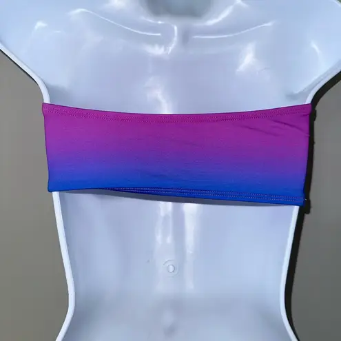 PilyQ Purple Ombré Bandeau Bikini Top Optional Straps NWT Size S