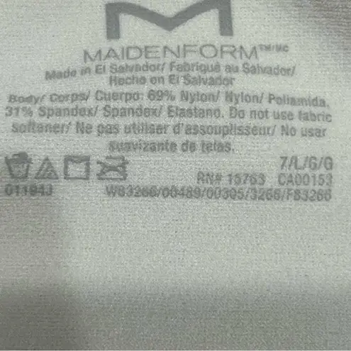 Maidenform Sleek White Shaping Tank Top Cami Size Large Stretch Nylon Spandex