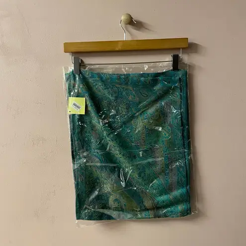 Rapti Fashion Peacock Blue Printed Lightweight Scarf NWT