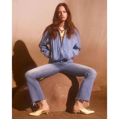 💕MOTHER💕 The Weekender Fray Jeans ~ Glow Up 31 Flare NWOT Blue