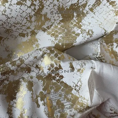 Carbon38 Gold Metallic Animal Snake Skin Print Athletic Leggings and Bra Sz L Size L