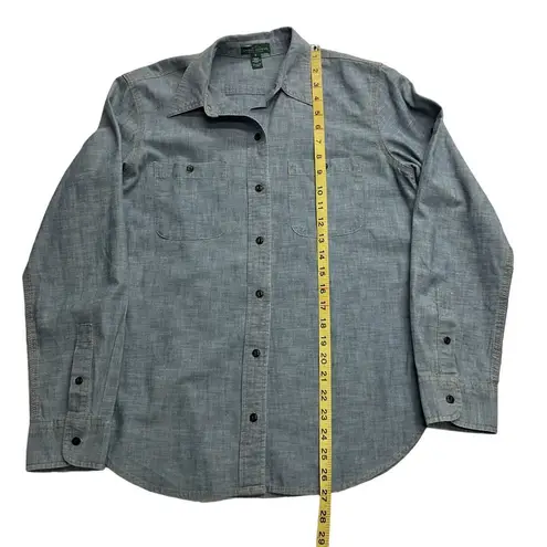 Ralph Lauren LRL  Denim Chambray Casual Shirt S Blue Button‎ Down Long Sleeve