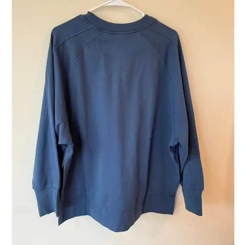 Earth Yoga Long Sleeve Pullover Oversized Sweatshirt Blue Women's Size Large