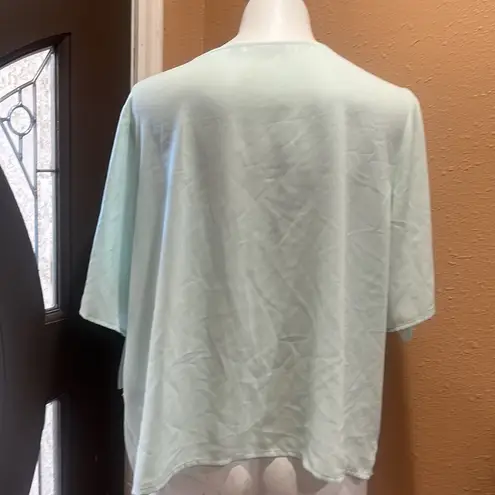 Apt. 9  mint green button up short sleeve shirt nwt