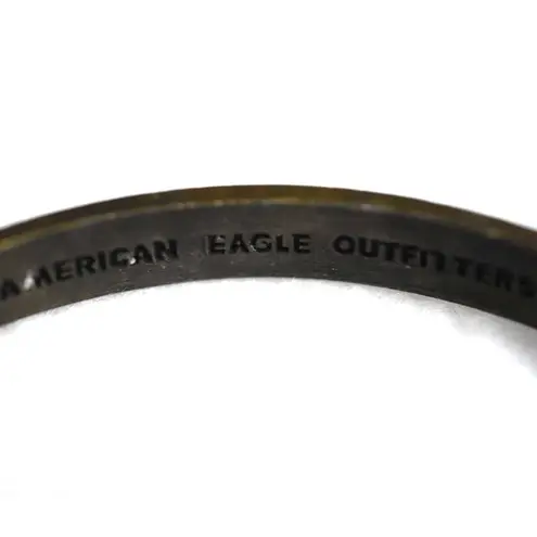 American Eagle NWT  3pc Brass Tone/Leather/Camo Cord 5" Unisex Bangle Bracelet