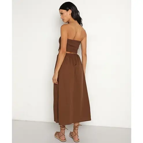 Faithfull the Brand Deva Midi Dress Dark Chocolate US 10 XL