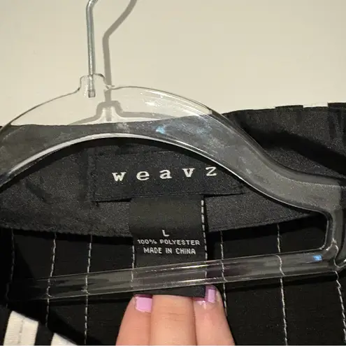 Weavz Striped stretch double zipper blazer jacket black white size large