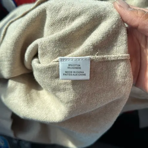 MISA Los Angeles Gabriela Puff Sleeve Cashmere blend Sweater Tan Size Small