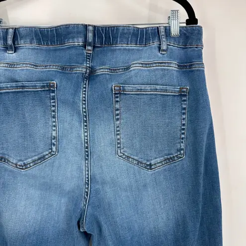 J Jill DENIM High Rise Full Leg Crop Jeans Medium Wash Size 18 Plus Blue