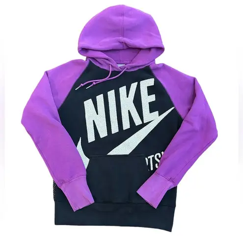 Nike Vintage  Sportswear Hoodie Women’s Small Purple Black Retro Y2K