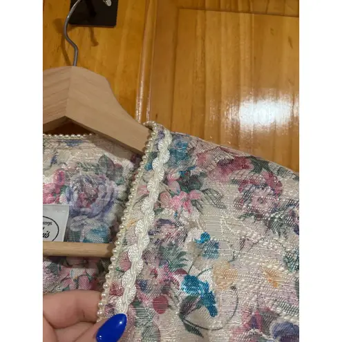 Vintage Pantagis Evening Floral Brocade Jacket Cottagecore ILGWU USA Size M