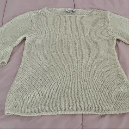 Gio & Gio white wool and mohair blend tiered sleeve sweater size S mad in Italy