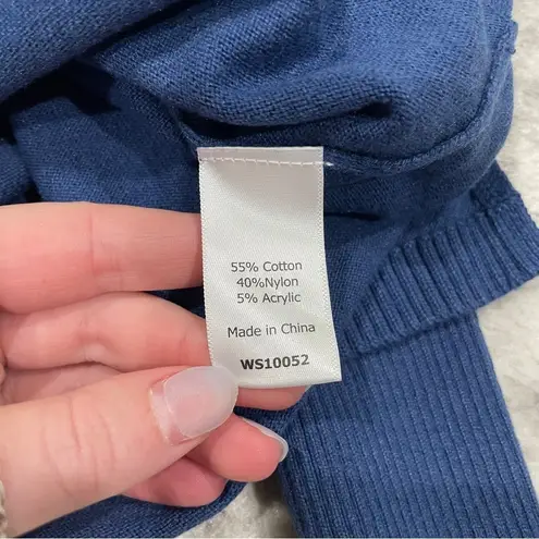 NWT Magnolia Grace Blue Knit Turtle Neck Sweater