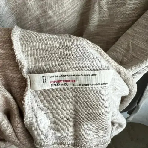 Free People Beach Cocoon Cowl Neck Pullover Heathered Oatmeal/Cream Size M/L Tan