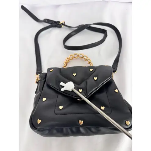 Skinnydip London Black Bag Heart Studded Top Handle Crossbody REVIEW PHOTOS