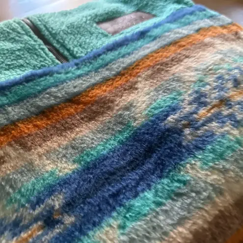 Southern Fried Chicks Teal Fleece Pullover with Tribal Aztec Striped Geometric Pattern
