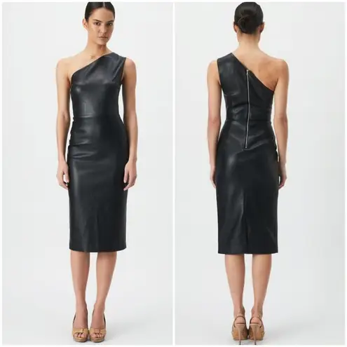 Bardot New Oriella Revolve Vegan Leather Dress in Black Size Small