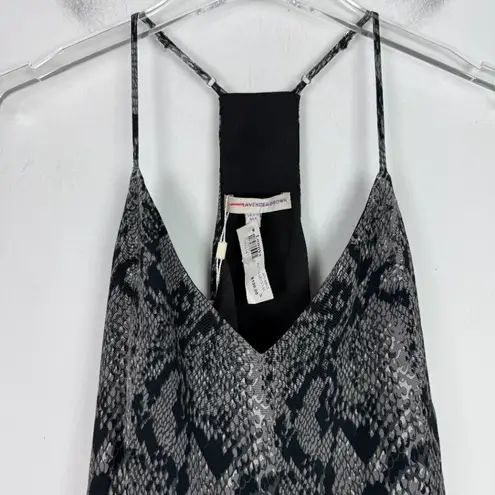 Lavender Brown NWT Snakeskin Racerback Tank Top Black Charcoal Size Small S NEW