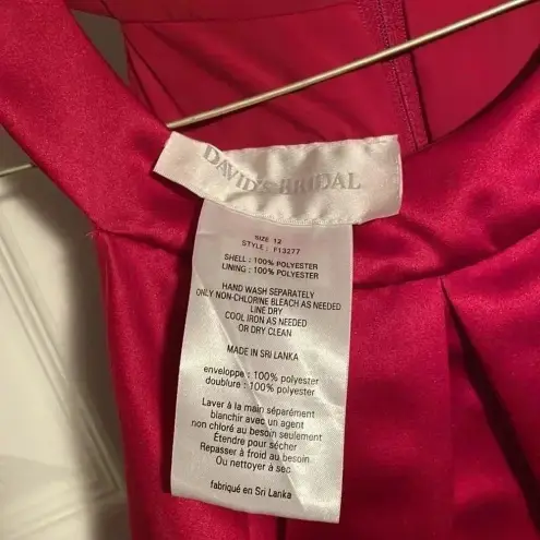 David's Bridal David’s Bridal Maroon Wine Halter Bridesmaid Dress Ruched Boddess