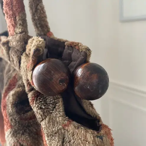 Vintage 70s Artisan Textile Purse Bag Brown Rust Abstract