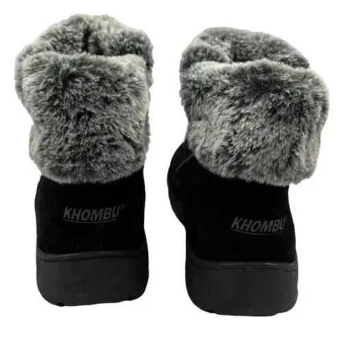 Khombu Boots JESSICA Outdoor Black Suede Faux Fur Ankle Boots Women’s Size 7M