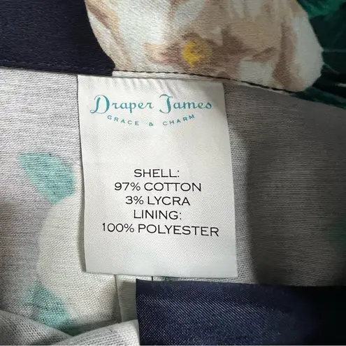 Draper James Reese Witherspoon Navy Magnolia Floral Print A-Line Skirt Size 4.