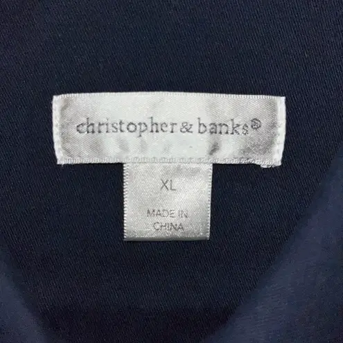 Christopher & Banks  Size XL Navy Blue Button Front Cotton Blend Jacket