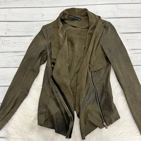 ZARA  Green Suede Blazer Jacket