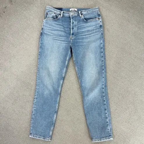 RE/DONE 90s High Rise Ankle Crop Jeans Bright Faded Blue Size 30
