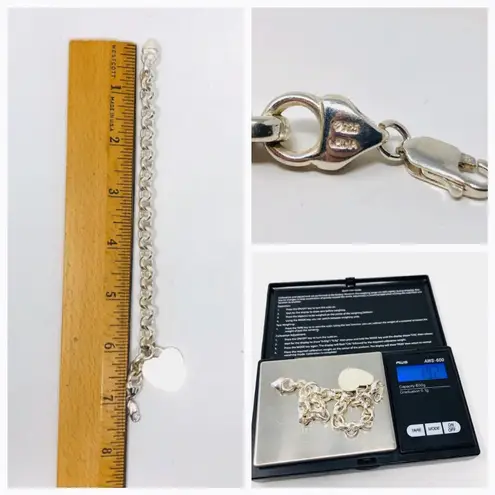 Sterling Silver ❤️heart❤️ pendant bracelet, 19.2g