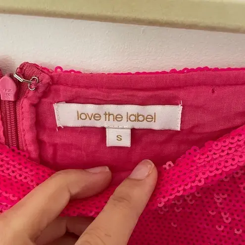Love the Label NWT Sequin Mini Skirt in hot Pink, Size Small Pink