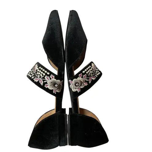 Bettye Muller Women's Jamisen Velvet Floral Embroidered Slip On Flat Shoes Sz 6 - Image 10