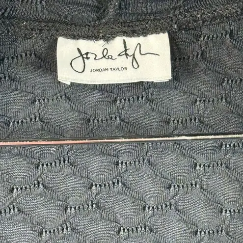 Jordan Taylor Jordan taylorHooded Sleeveless Dress - Black Textured Casual Lightweight Vest