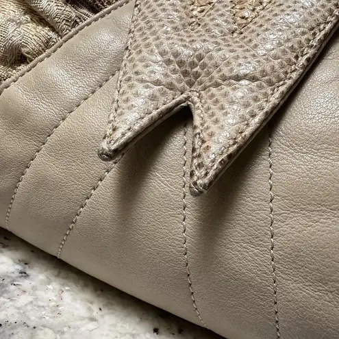 Venetto By Ami Kahn Made In USA Snakeskin Lambskin & Tapestry Purse Handbag