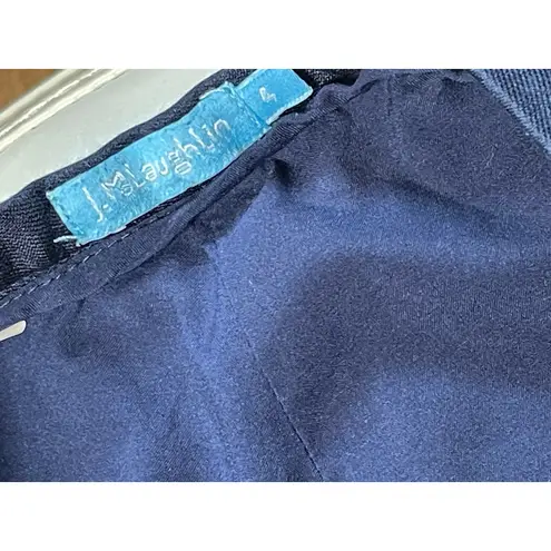 J. McLaughlin Navy Silk Cotton Stretch Twill Casual Pants size 4