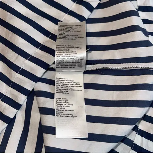 Mavi Blue and White Button Down Shirt with Notched Collar Size XS