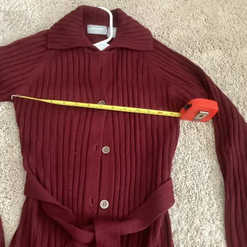 Old Navy Maroon woman’s size XS ribbed sweater dress / or worn shirt and leggings