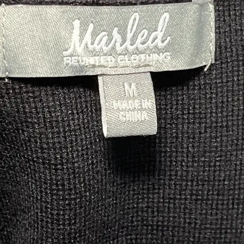 Marled Black Sleeveless Knit Double Breasted Blazer Vest Size M EUC Size M