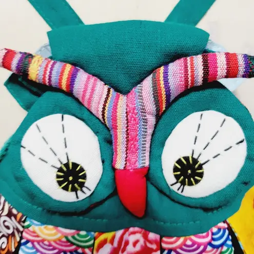 Handmade  baroque artisan owl backpack