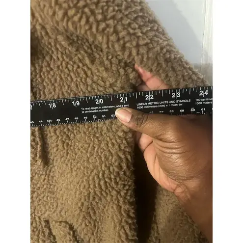 American Eagle Teddy Bear Oversized Sherpa Fleece Jacket M Taupe Brown Size M