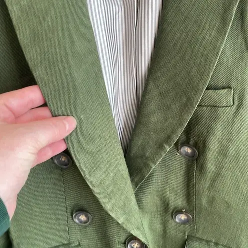 Veronica Beard Dickey Blazer Jacket Linen Blend Green