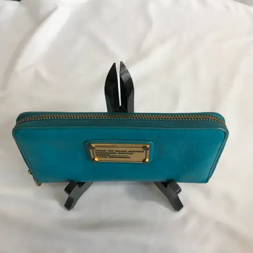 Marc by Marc Jacobs Classic Q Turquoise Large Zip Around Wallet