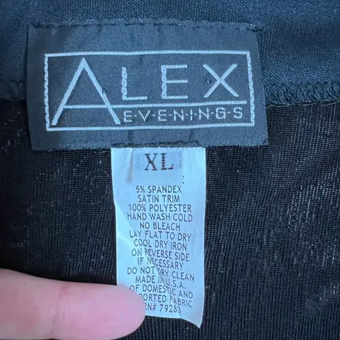 Alex Evenings Jacket Womens XL Black Blue Sparkle Paisley Stretch Formal USA